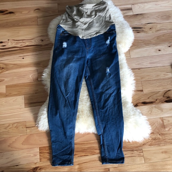 Distressed Maternity Denim Jeans - Picture 2 of 6